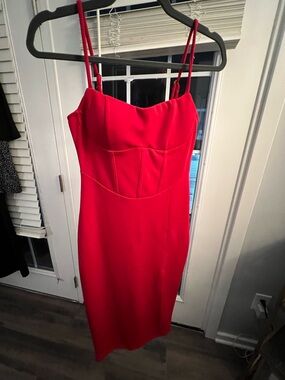 Women’s  Red Cocktail Dress Size Small with Adjustable Straps